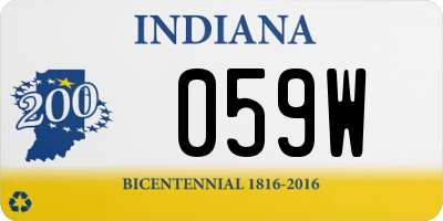 IN license plate 059W