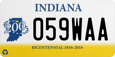 IN license plate 059WAA