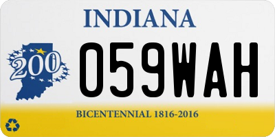 IN license plate 059WAH