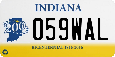 IN license plate 059WAL
