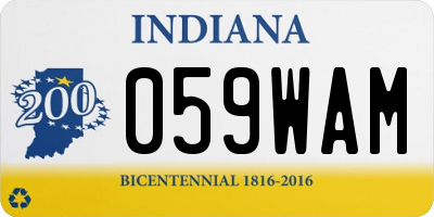 IN license plate 059WAM