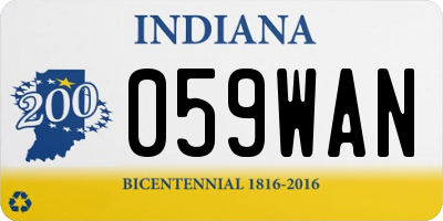 IN license plate 059WAN