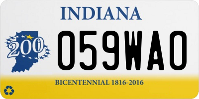 IN license plate 059WAO