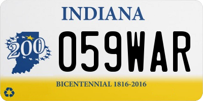 IN license plate 059WAR