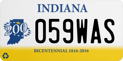 IN license plate 059WAS