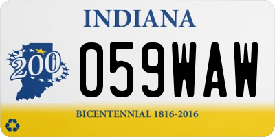 IN license plate 059WAW