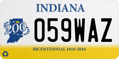 IN license plate 059WAZ