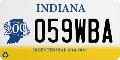 IN license plate 059WBA