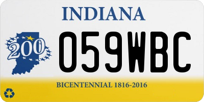 IN license plate 059WBC