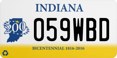 IN license plate 059WBD