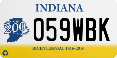 IN license plate 059WBK