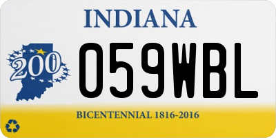 IN license plate 059WBL