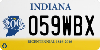 IN license plate 059WBX