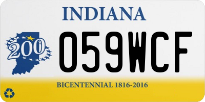 IN license plate 059WCF