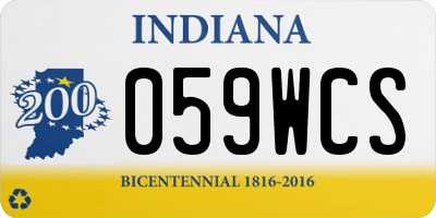 IN license plate 059WCS