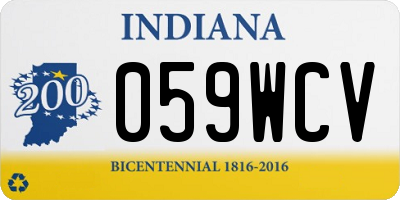 IN license plate 059WCV