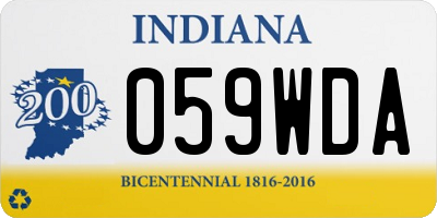 IN license plate 059WDA