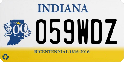 IN license plate 059WDZ