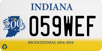IN license plate 059WEF