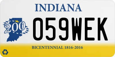 IN license plate 059WEK