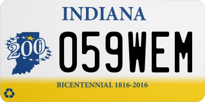 IN license plate 059WEM