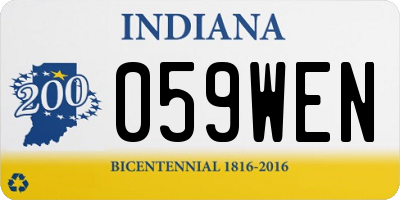 IN license plate 059WEN
