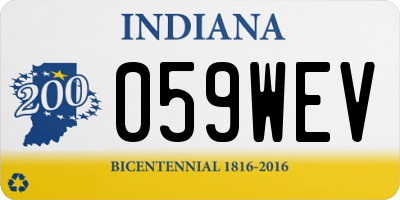 IN license plate 059WEV