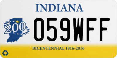 IN license plate 059WFF