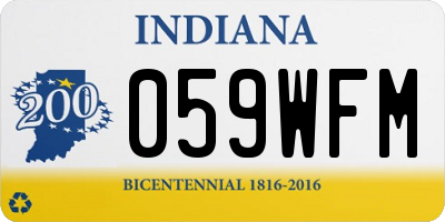 IN license plate 059WFM