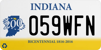 IN license plate 059WFN