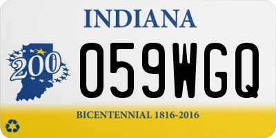 IN license plate 059WGQ