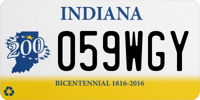 IN license plate 059WGY