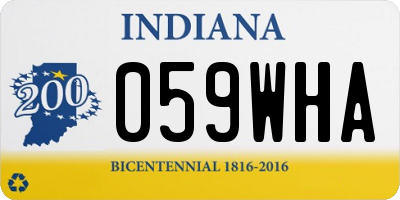 IN license plate 059WHA