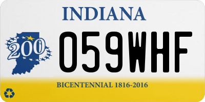 IN license plate 059WHF