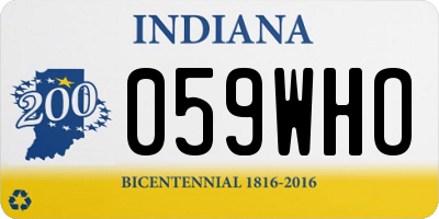 IN license plate 059WHO