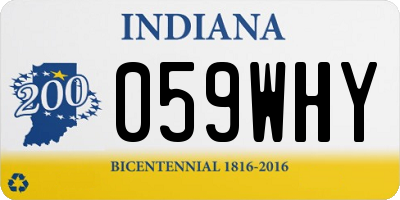 IN license plate 059WHY