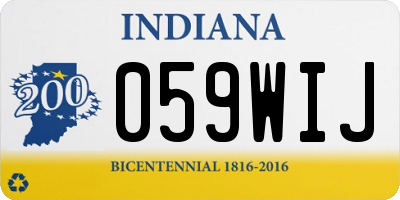 IN license plate 059WIJ