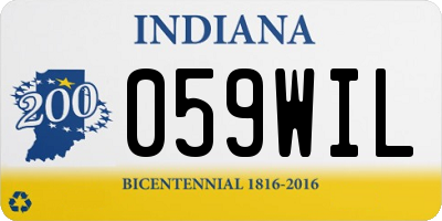 IN license plate 059WIL