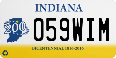 IN license plate 059WIM