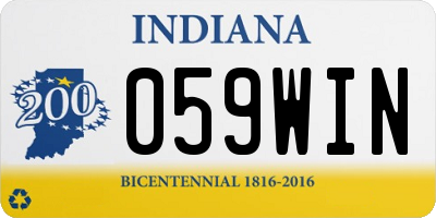 IN license plate 059WIN