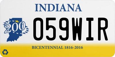 IN license plate 059WIR