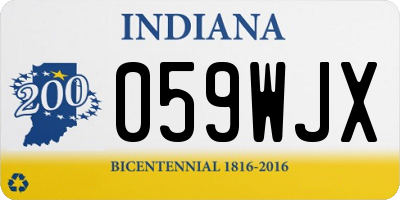 IN license plate 059WJX