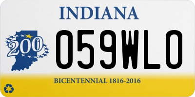 IN license plate 059WLO