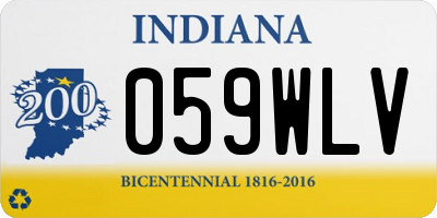 IN license plate 059WLV