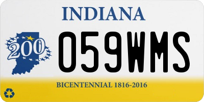 IN license plate 059WMS
