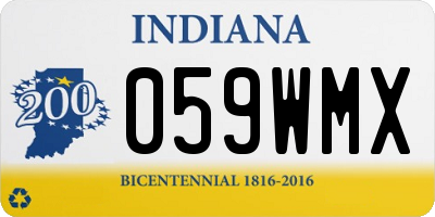 IN license plate 059WMX