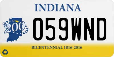 IN license plate 059WND