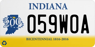 IN license plate 059WOA