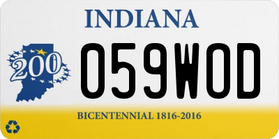 IN license plate 059WOD