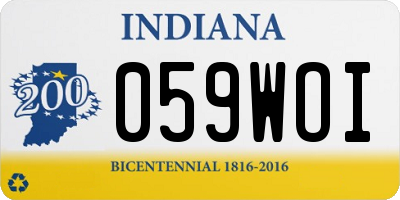 IN license plate 059WOI